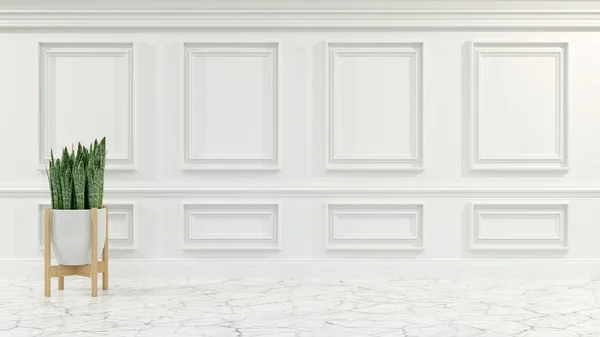 Duvar Panelleri Olan Boş Klasik Odanın Arkaplanı Asgari Ton Boyutlu — Stok fotoğraf