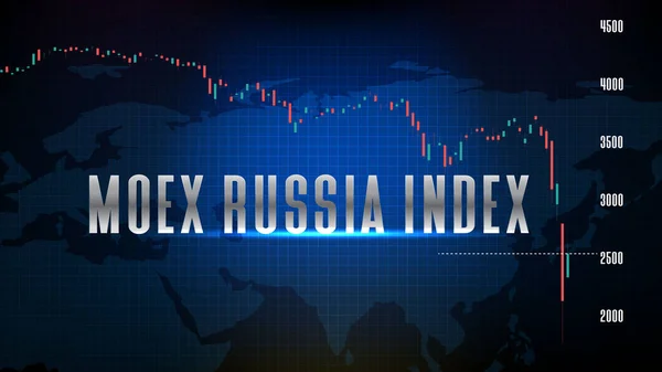 Abstrakte Futuristische Technologie Hintergrund Des Moex Russia Index Und Kerzenständer — Stockvektor