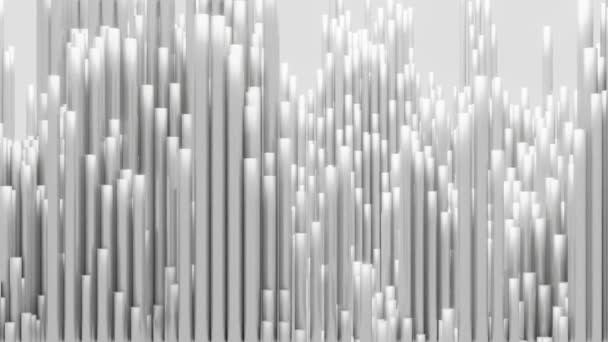 ランダムな白い立方体ブロック波パターンの抽象的な背景3Dイラストレンダリング — ストック動画