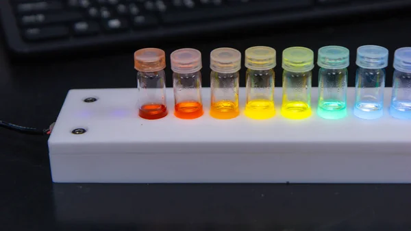 Close Colorful Test Tube Liquid Laboratory — Stock Photo, Image
