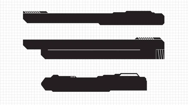 Abstrait Fond Sci Frame Hud Barre Inférieure Troisième Bouton — Image vectorielle