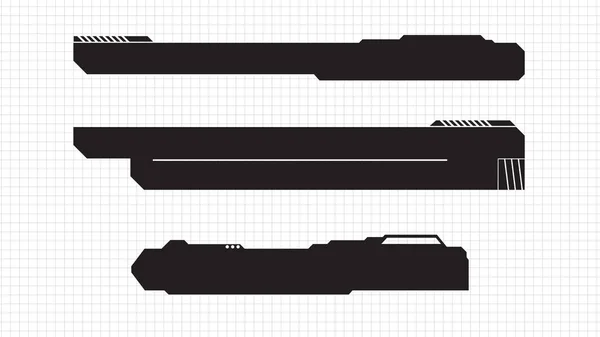 Latar Belakang Abstrak Dari Bingkai Sci Hud Tombol Ketiga Bawah - Stok Vektor
