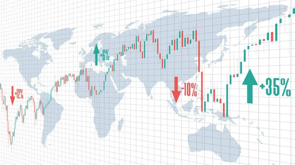 Abstraktní Pozadí Akciovém Trhu Svícen Tyč Bílém Pozadí — Stockový vektor