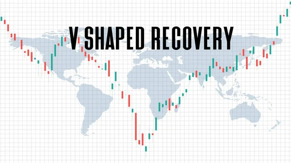 Abstract Background Shaped Recovery Stock Market White Background — Image vectorielle