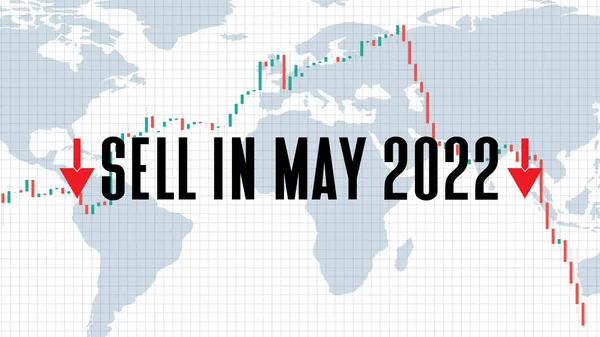 2022年5月以白人背景为背景的股票市场销售背景摘要 — 图库矢量图片