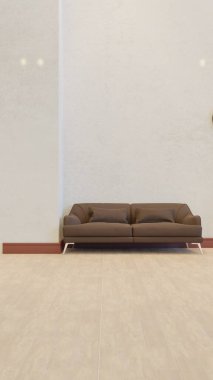 Kanepe oturma odasının arka planı, 3D görüntüleme