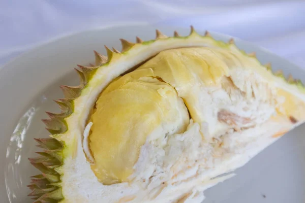 Närbild Färsk Durian Tallrik Thailand — Stockfoto