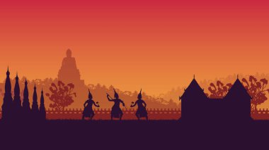 Geleneksel Tayland Dansının silüeti