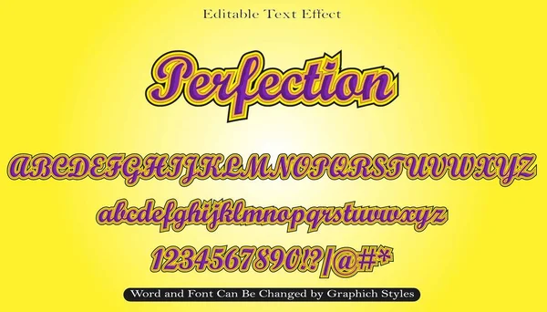 Editierbare Perfektion Kursiver Buchstabenstil Texteffekt — Stockvektor