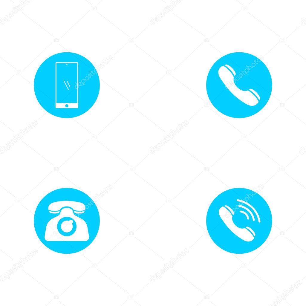 blue phone icon, template, editable, by vector design