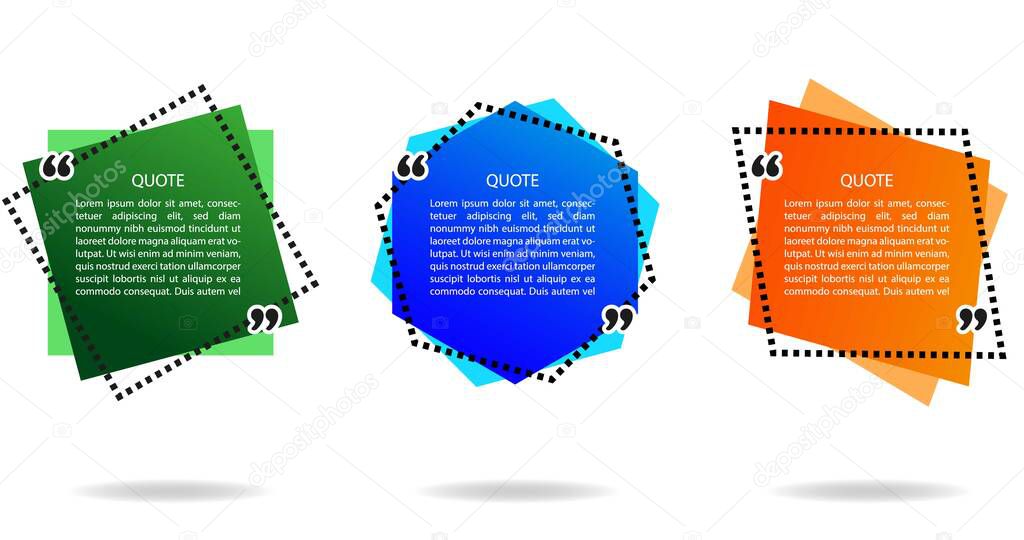 modern three geometric frame for quotes, tagline, template, by vector design