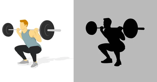 Een Man Tilt Lading Een Fitnesscentrum Icoon Clip Art Silhouet — Stockvector