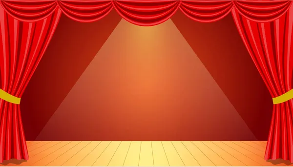 Teatr Dramat Scena Glamour Czerwony Design Przestrzeń Kopiowania Według Projektu — Wektor stockowy