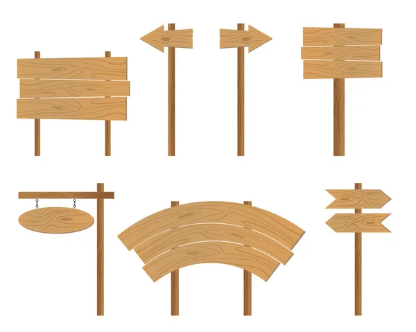 Różne Drewniane Tablice Znamionowe Dla Wytycznej Ogłoszenia Przez Wektor Projektu — Wektor stockowy