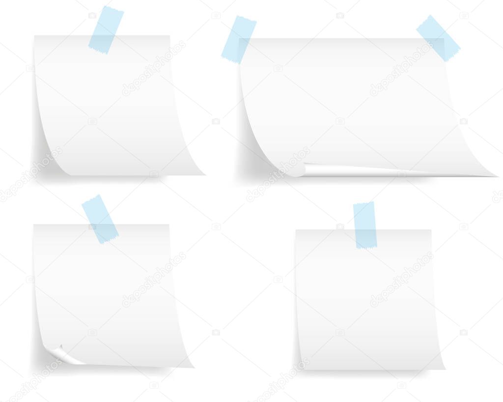 various blank white paper notes by vector design