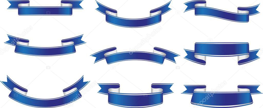 various royal blue banner and ribbon with silver frame