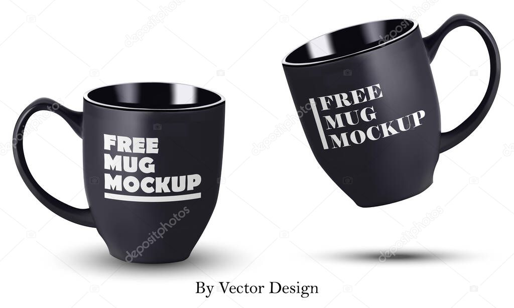 realistic black mug mockup