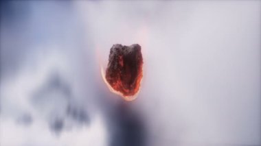 Asteroid in outer space. Earth planet. Realistic 4k animation