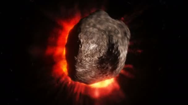 Asteroid Outer Space Earth Planet Realistic Animation — Video