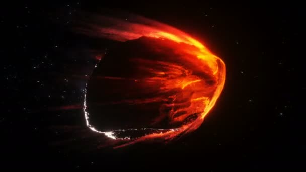 Asteroid Outer Space Earth Planet Realistic Animation — Vídeo de stock