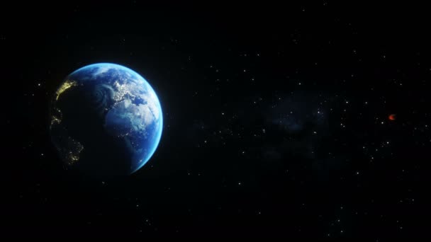 Asteroid Outer Space Earth Planet Realistic Animation — Stok Video