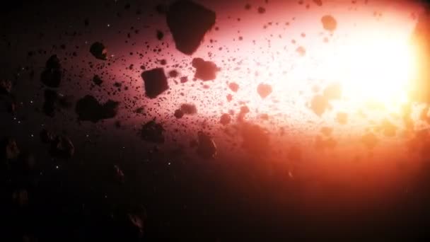 Asteroid Outer Space Earth Planet Realistic Animation — Stok video