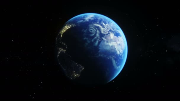 Earth Planet Outer Space Realistic Animation — Stock Video