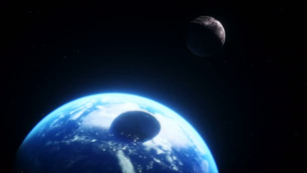 Moon Eclipse Outer Space Realistic Animatin — Vídeos de Stock