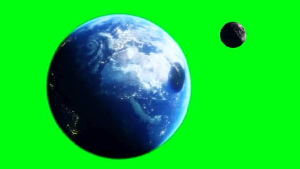 Moon Eclipse Outer Space Green Screen Footage — Stock Video