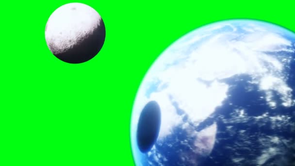 Moon Eclipse Outer Space Green Screen Footage — Stock Video