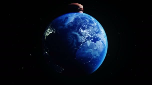Burger Earth Planet Obesity Problem Concept Realistic Animation — Stock videók