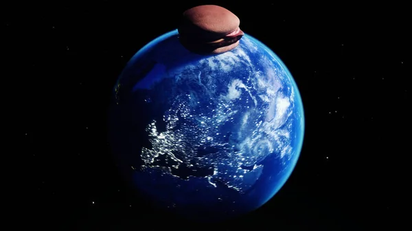 Burger Earth Planet Obesity Problem Concept Rendering — ストック写真