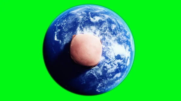 Burger Earth Planet Obesity Problem Concept Green Screen Isolate Rendering — ストック写真