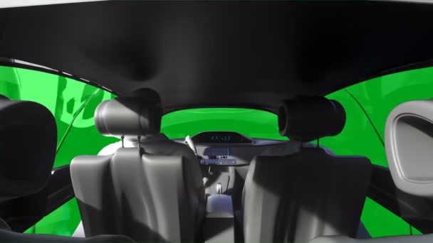 Futuristic Flying Car Green Screen Isolate Realistic Animation — Video