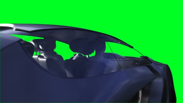 Futuristic Flying Car Green Screen Isolate Realistic Animation — Vídeo de stock