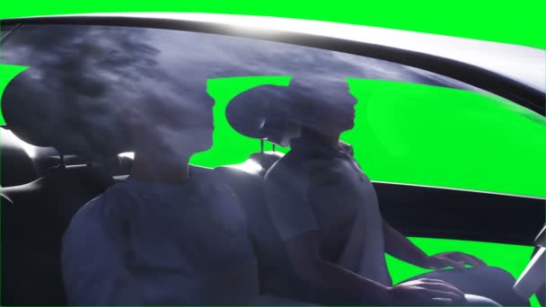 Futuristic Flying Car Green Screen Isolate Realistic Animation — Vídeo de stock