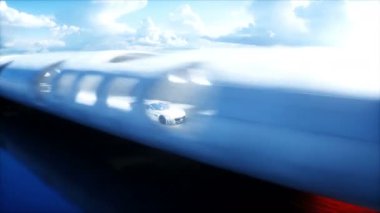 Futuristic sci fi tunnel. futuristic sport car. Realistic 4k animation
