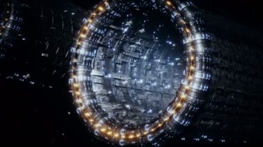 Space futuristic base with ships traffic. Futuristic concept. Realistic 4k animation
