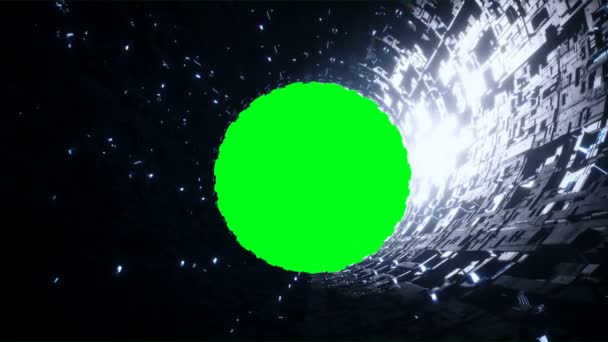 Space Futuristische Basis Mit Schiffsverkehr Futuristisches Konzept Green Screen Filmmaterial — Stockvideo