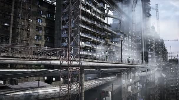Apocalyptic City Build Overpopulation Problem Realistic Animation Realistic Animation — Stok video