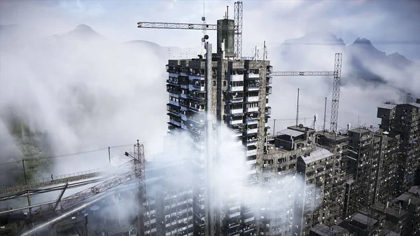 Apokalyptischer Stadtbau Problem Überbevölkerung Realistische Animation Darstellung — Stockfoto