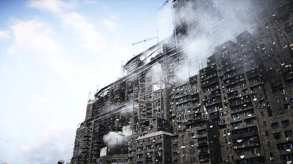 Apocalyptic City Build Overpopulation Problem Realistic Animation Rendering — Fotografia de Stock