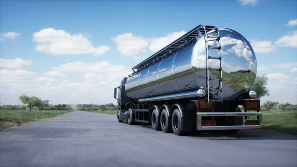 Generic Model Gasoline Truck Very Fast Driving Highway Gas Oil — Foto Stock