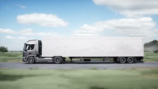 Generic Model Truck Very Fast Driving Highway Logistic Transport Concept — 图库视频影像