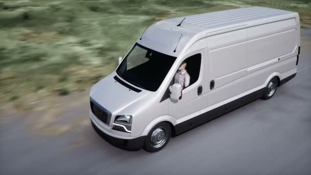 Generic Model Delivery Van Very Fast Driving Highway Gas Oil — Stok video