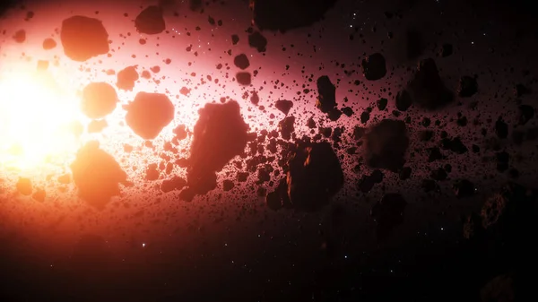 Asteroid Outer Space Earth Planet Rendering — Stok fotoğraf