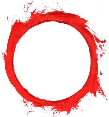 Yuvarlak çerçeve beyaz arka planda boya ile çizilmiş