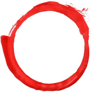 Yuvarlak çerçeve beyaz arka planda akrilik boyayla boyanmış.