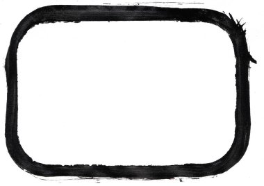 Beyaz zemin üzerinde akrilik boya ile boyanmış kare çerçeve