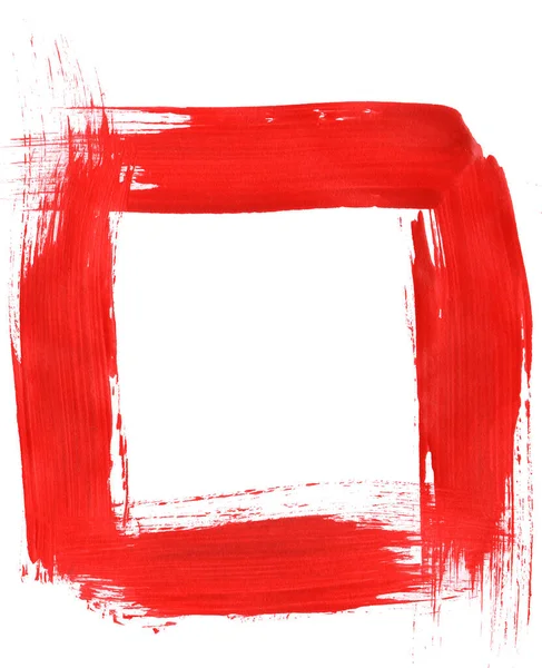 Square Frame Painted Acrylic Paint White Background — Stock Photo, Image